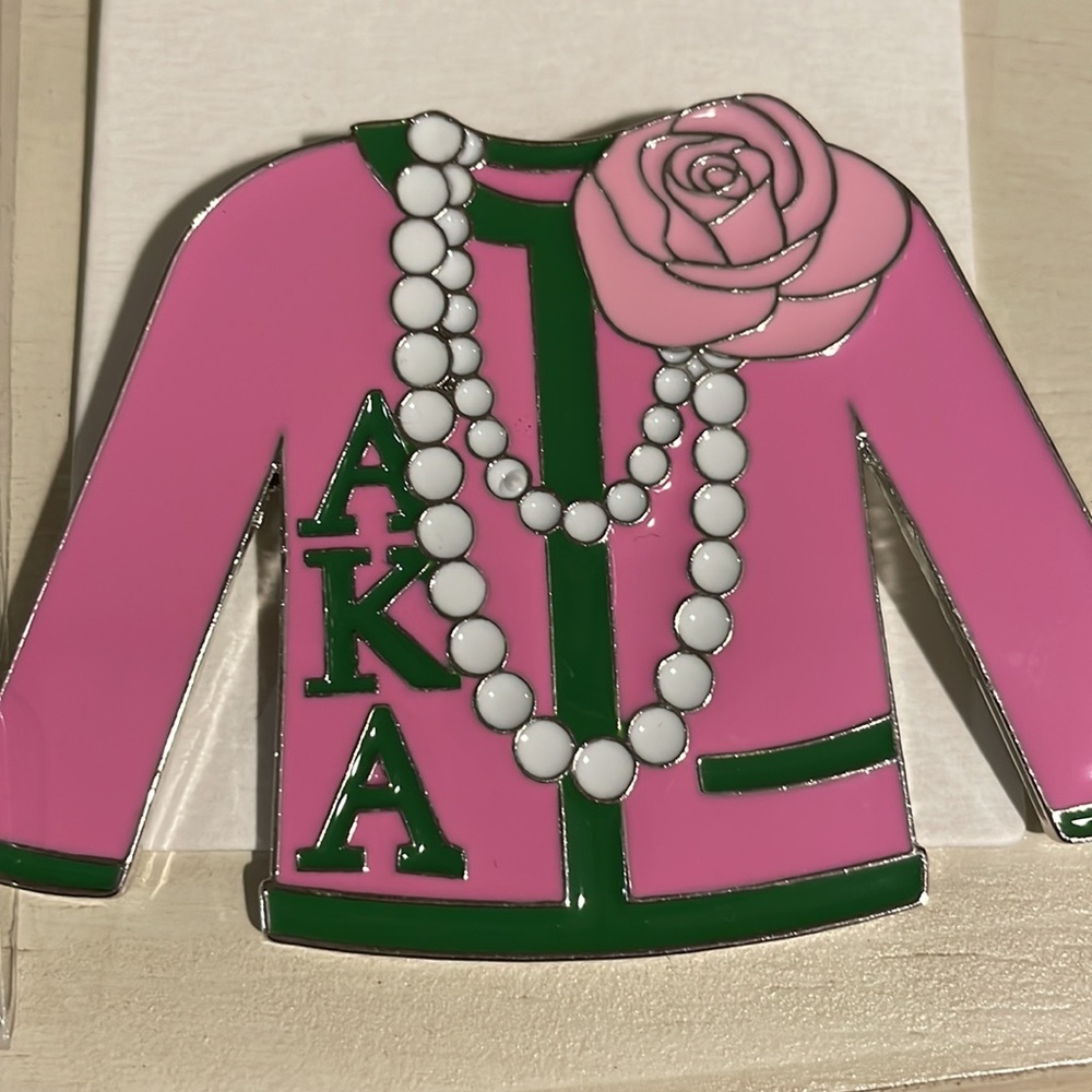 Aka - NWT Pearl jacket sorority brooch